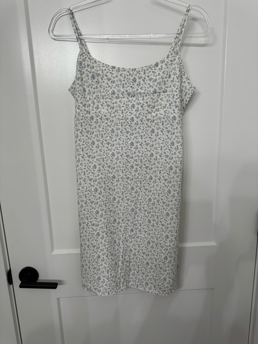 Brandy Melville White Dress with Blue Floral Print